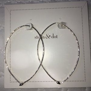 Stella & Dot Hammered Hoops- large silver